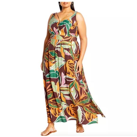 CITY CHIC Women's Iman Print Maxi Dress - Size S (16) - Picture 1 of 8